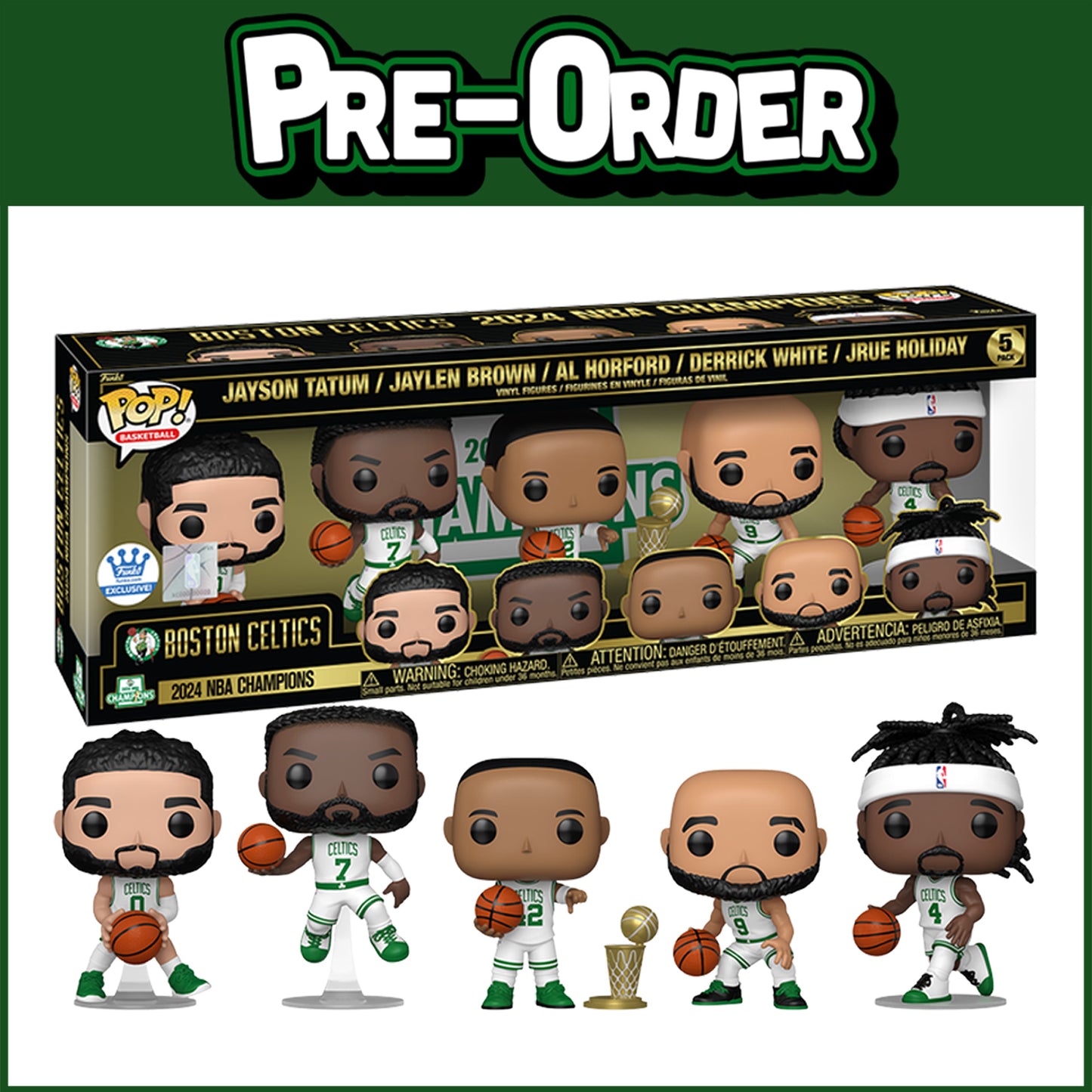 (PRE-ORDER) Funko POP! Basketball: Boston Celtics 2024 NBA Champions 5-Pack (Funko Shop)